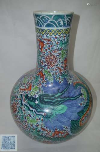 A DOUCAI VASE WITH QIANLONG NIANZHI MARK