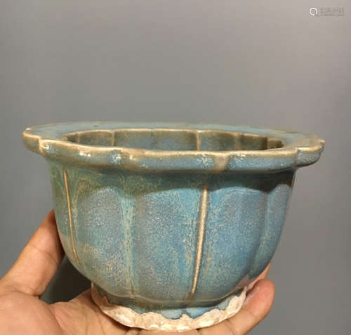 A JUN KILN BLUE LOTUS BOWL