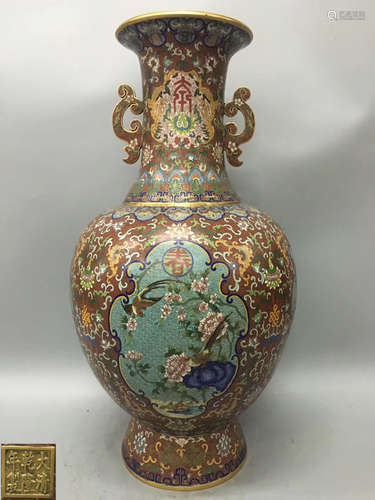 A BRONZE VASE WITH QIANLONG NIANZHI MARK