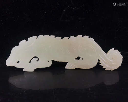 ANCIENT TIGER SHAPED HETIAN JADE