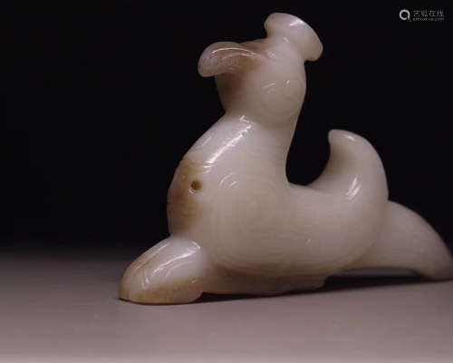 BIRD SHAPED HETIAN JADE ORNAMENT