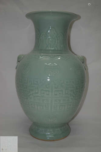 GREEN GLAZED VASE