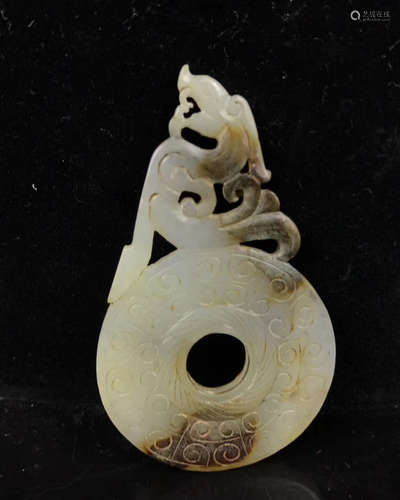 HETIAN JADE WITH DRAGON DESIGN