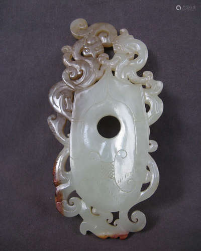 A HETIAN WHITE JADE JADE DIE