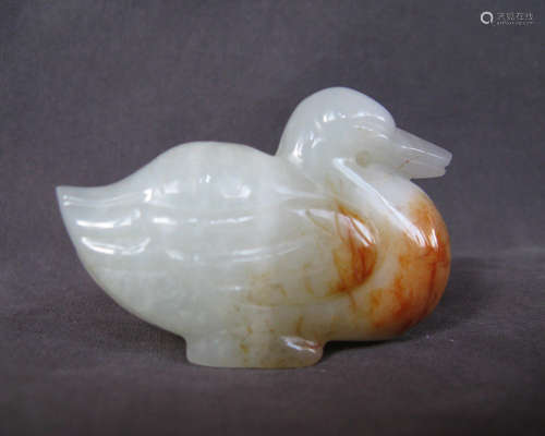 A HETIAN WHITE JADE DUCK