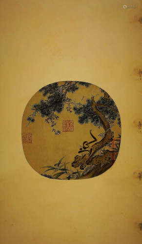 ANONYMOUS, CHINESE INK AND COLOR PAINTING ON SILK