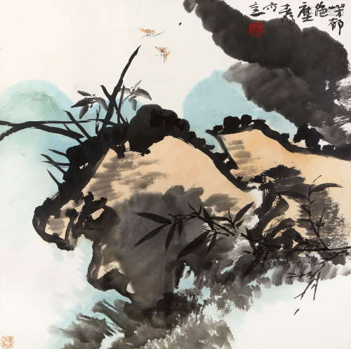 霍春阳（b.1946） 芳郁绝尘 设色纸本 镜框