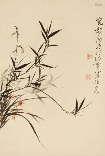溥佺（1913-1991） 兰竹图 设色纸本 立轴