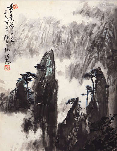 杜滋龄（b.1941） 1978年 作 黄山风景 设色纸本 立轴