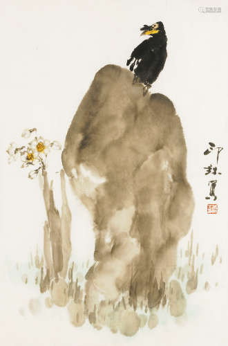 萧朗（1917-2010） 花鸟 设色纸本 镜心