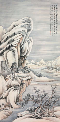 吴琴木(1894-1953) 寒林萧寺