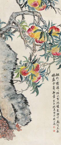 赵士鸿(1879-1954) 桃寿无量