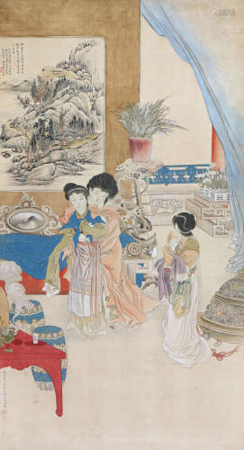 王石谷(1632-1717) 禹之鼎(1647-1716) 群美图