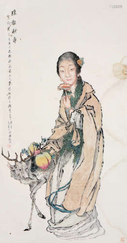 钱慧安(1833-1911) 瑶姬献寿