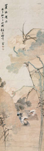 任伯年(1840-1896) 荷塘鸳鸯