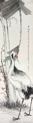 汤禄铭(1804-1874) 蕉荫立鹤
