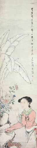 华喦(1682-1756) 芭蕉仕女
