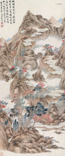程邃(1607-1692) 秋山红树