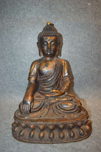 GILT BRONZE BUDDHA FIGURE