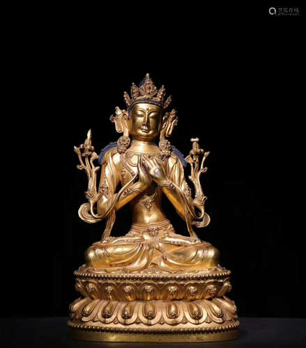 A GILT-BRONZE FIGURE OF BUDDHA