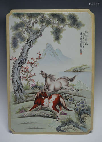 ZHANGZHITANG MARK HORSE PATTERN PORCELAIN BOARD