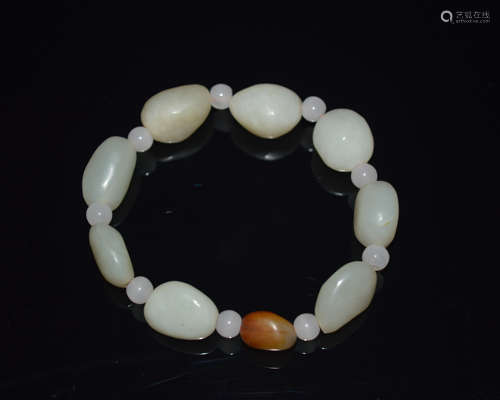 WHITE JADE BEADS BRACELET