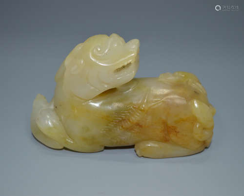 A JADE FIGURE OF ASPICIOUS BEAST