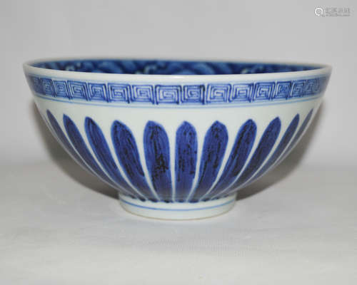 BLUE&WHITE LOTUS&LEAF PATTERN BOWL