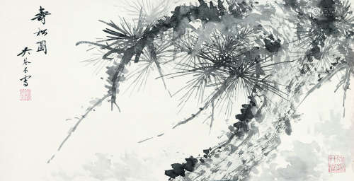 吴琴木（1894～1953） 寿松图 立轴 水墨纸本