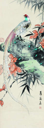 戴元俊（1912～1982） 花鸟 屏轴 设色纸本
