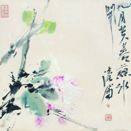 吴冠南（b.1950） 花卉 镜框 设色纸本