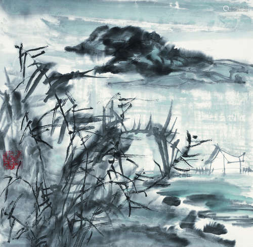 董欣宾（1942～2002） 山水 立轴 设色纸本