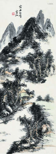 黄宾虹（1865～1955）（款） 宿雨初晴 立轴 设色纸本