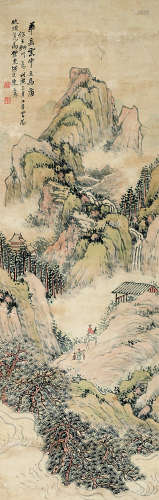 陈允升（1820～1884） 1878年作 山水 立轴 设色纸本