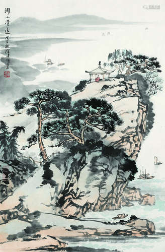 徐建明（b.1954） 2008年作 湖山清远 镜片 设色纸本