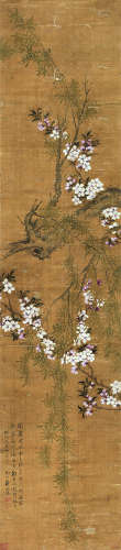 蒋廷锡（1669～1732） 花卉 立轴 设色绢本
