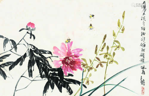 张继馨（b.1926） 花卉 镜片 设色纸本