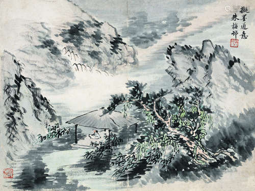 朱梅邨（1911～1993） 山水 册页 设色纸本