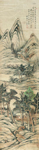 王学浩（1754～1832） 1830年作 山水 立轴 设色纸本