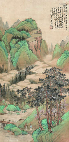 金清桂（1870～1941） 1939年作 山水 立轴 设色纸本