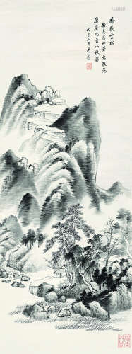 王同愈（1856～1941） 1936年作 乔岳云松 立轴 水墨纸本