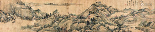 顾沄（1835～1896） 1881年作 山水 横披 设色绫本