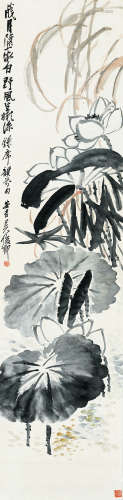 吴昌硕（1844～1927）（款） 花卉 立轴 设色纸本