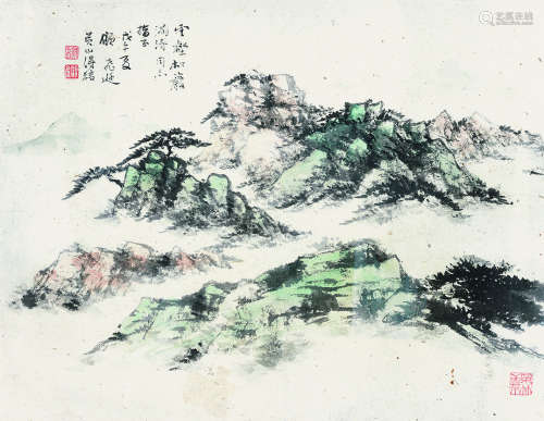 顾飞（1907～2008） 1978年作 山水 镜框 设色纸本