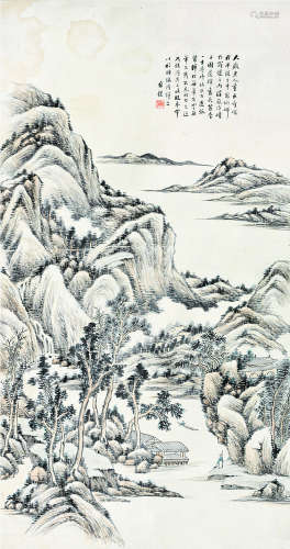 何维朴（1844～1925） 山水 立轴 设色纸本