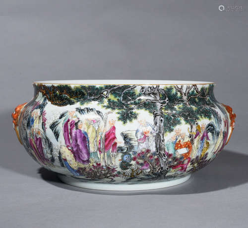 Chinese Famile Rose Lohan Porcelain Burner