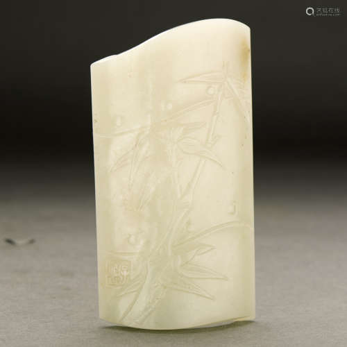 A CHINESE WHITE JADE WRIST-REST