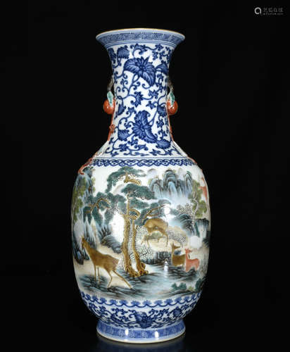 Chinese Blue/Color Porcelain Vase