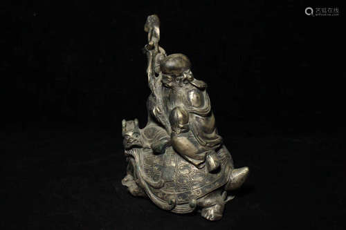 Chinese wood carving of god of longevity