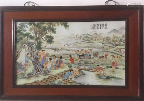 Chinese Famille Rose Porcelain Plaque